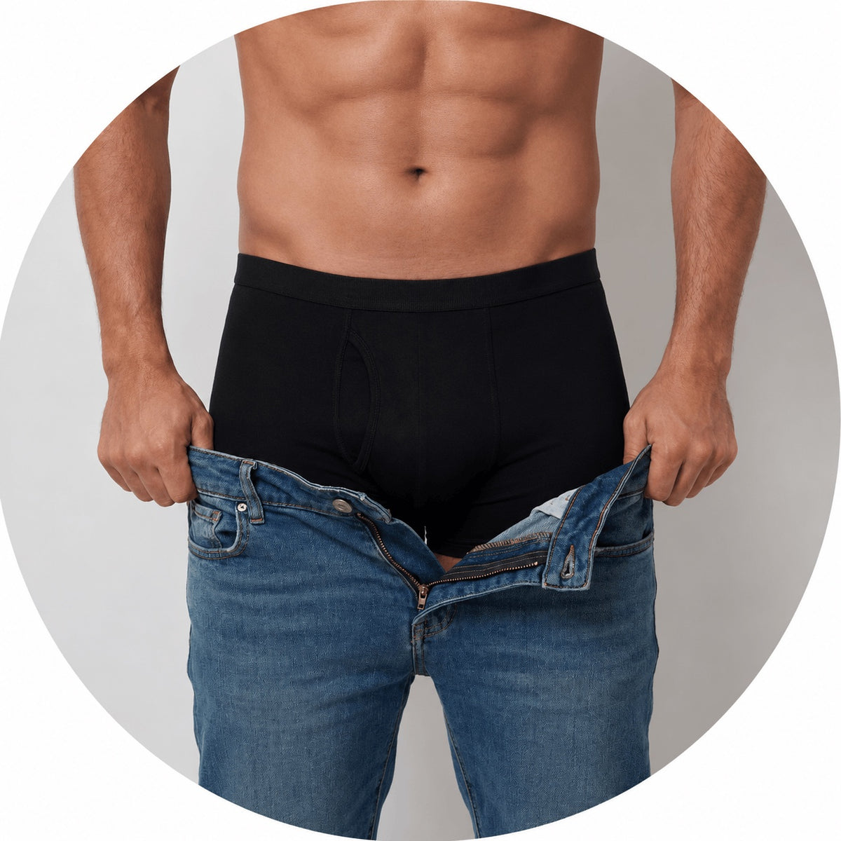 Boxer Sécurys porté sous un jean